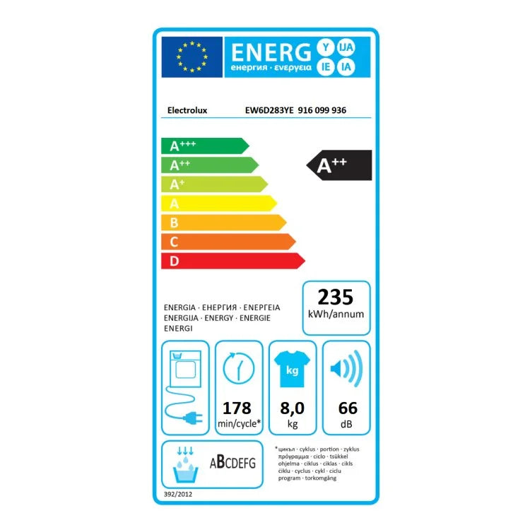 Electrolux mašina za sušenje EW6D283YE (OUT)